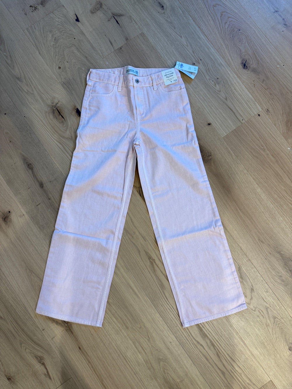 abercrombie kids Pale Pink wide-Leg Jeans